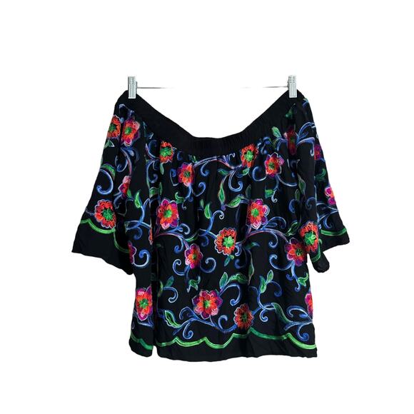 Karen Kane Off Shoulder Embroidered Blouse Large - Picture 2 of 4